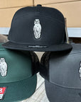 Palomino Owl 7-Panel Mesh Cap - Dark Green/Black