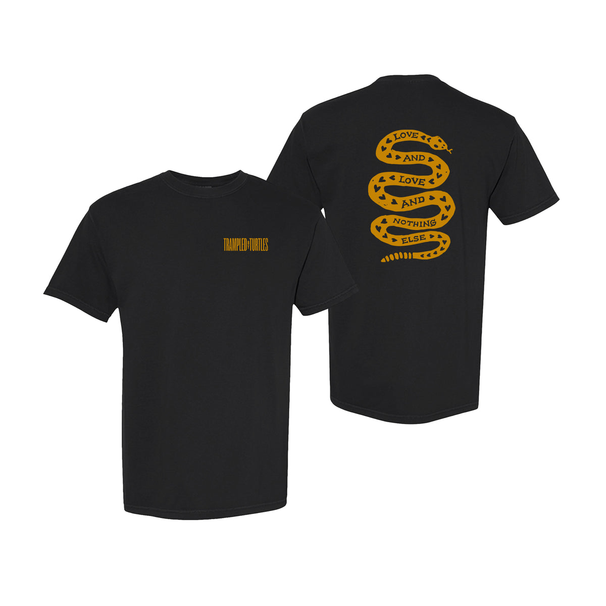 Love & Love Snake Tee (Black) – Trampled By Turtles