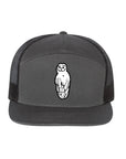 Palomino Owl 7-Panel Mesh Cap - Charcoal/Black